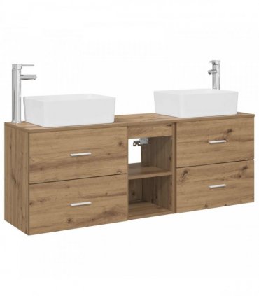 vidaXL Bathroom Cabinet Set 3 pcs Artisan Oak 136 x 35 x 80 cm