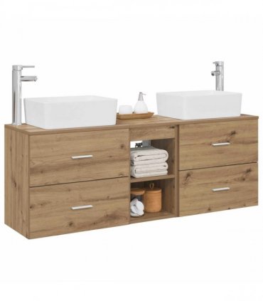 vidaXL Bathroom Cabinet Set 3 pcs Artisan Oak 136 x 35 x 80 cm