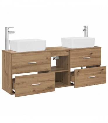 vidaXL Bathroom Cabinet Set 3 pcs Artisan Oak 136 x 35 x 80 cm