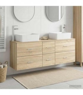 vidaXL Bathroom Cabinet Set 3 pcs Sonoma Oak 136 x 35 x 80 cm