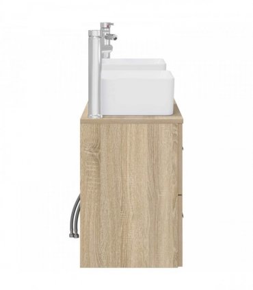 vidaXL Bathroom Cabinet Set 3 pcs Sonoma Oak 136 x 35 x 80 cm