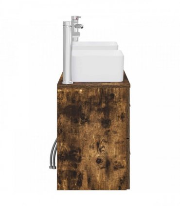 vidaXL Bathroom Cabinet Set 3 pcs Smoked Oak 136 x 35 x 80 cm