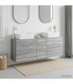 vidaXL Bathroom Cabinet Set 3 pcs Grey Sonoma 136 x 35 x 80 cm