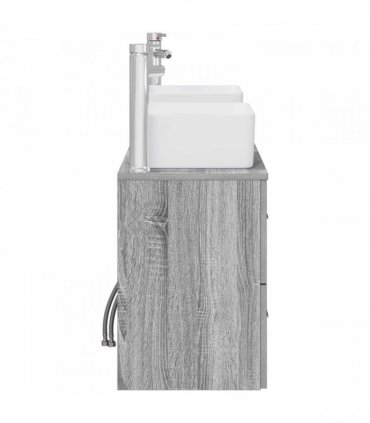 vidaXL Bathroom Cabinet Set 3 pcs Grey Sonoma 136 x 35 x 80 cm