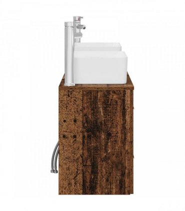 vidaXL Bathroom Cabinet Set 3 pcs Old Wood 136 x 35 x 80 cm