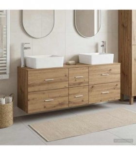 vidaXL Bathroom Cabinet Set 3 pcs Artisan Oak 136 x 35 x 80 cm