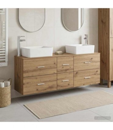 vidaXL Bathroom Cabinet Set 3 pcs Artisan Oak 136 x 35 x 80 cm