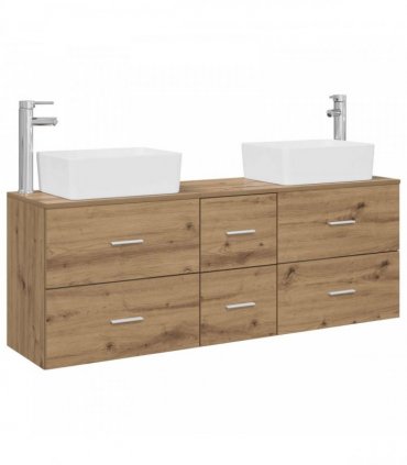 vidaXL Bathroom Cabinet Set 3 pcs Artisan Oak 136 x 35 x 80 cm
