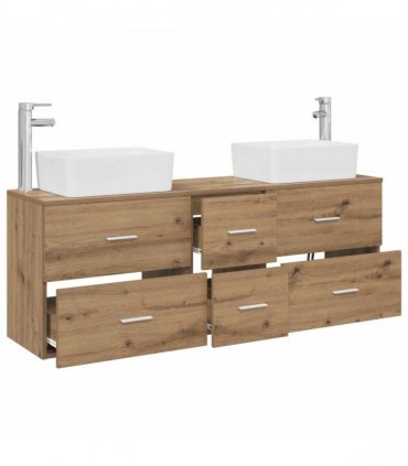 vidaXL Bathroom Cabinet Set 3 pcs Artisan Oak 136 x 35 x 80 cm