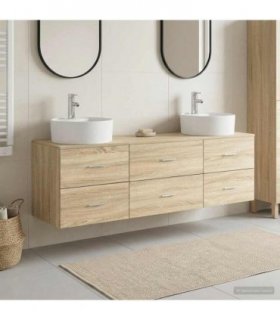 vidaXL Wall-mounted Bathroom Cabinet Set 3 pcs Sonoma Oak