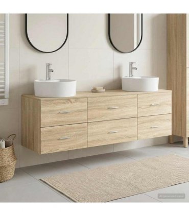 vidaXL Wall-mounted Bathroom Cabinet Set 3 pcs Sonoma Oak
