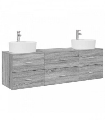 vidaXL Wall-mounted Bathroom Cabinet Set 3 pcs Grey Sonoma