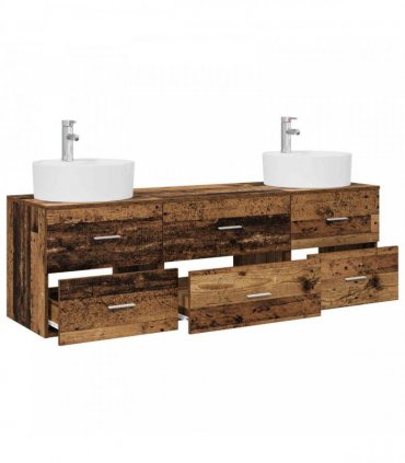 vidaXL Wall-mounted Bathroom Cabinet Set 3 pcs Old Wood
