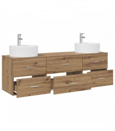 vidaXL Wall-mounted Bathroom Cabinet Set 3 pcs Artisan Oak