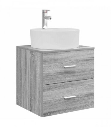 vidaXL Bathroom Cabinet Set 3 pcs Grey Sonoma 129 x 44.5 x 82 cm