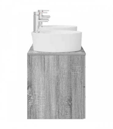 vidaXL Bathroom Cabinet Set 3 pcs Grey Sonoma 129 x 44.5 x 82 cm