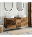 vidaXL Bathroom Cabinet Set 3 pcs Old Wood 129 x 44.5 x 82 cm