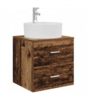 vidaXL Bathroom Cabinet Set 3 pcs Old Wood 129 x 44.5 x 82 cm