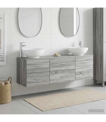 vidaXL Bathroom Cabinet Set 3 pcs Grey Sonoma 161.5 x 44.5 x 80 cm