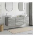 vidaXL Bathroom Cabinet Set 3 pcs Grey Sonoma 161.5 x 44.5 x 80 cm