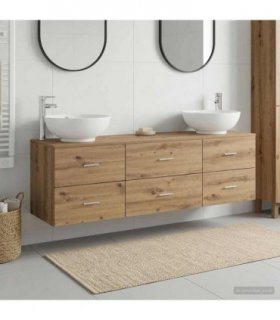 vidaXL Bathroom Cabinet Set 3 pcs Artisan Oak 161.5 x 44.5 x 80 cm