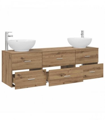 vidaXL Bathroom Cabinet Set 3 pcs Artisan Oak 161.5 x 44.5 x 80 cm