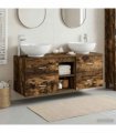 vidaXL Bathroom Cabinet Set 3 pcs Smoked Oak 129 x 44.5 x 80 cm