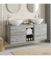 vidaXL Bathroom Cabinet Set 3 pcs Grey Sonoma 129 x 44.5 x 80 cm