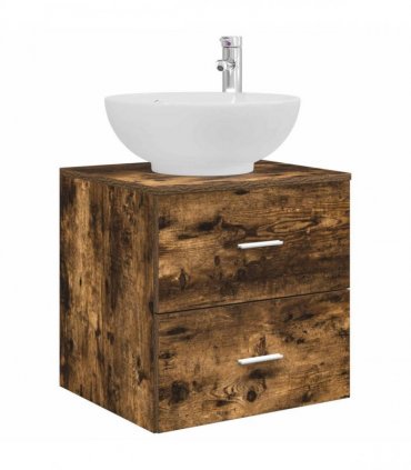 vidaXL Bathroom Cabinet Set 3 pcs Smoked Oak 129 x 44.5 x 80 cm