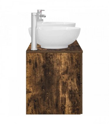 vidaXL Bathroom Cabinet Set 3 pcs Smoked Oak 129 x 44.5 x 80 cm
