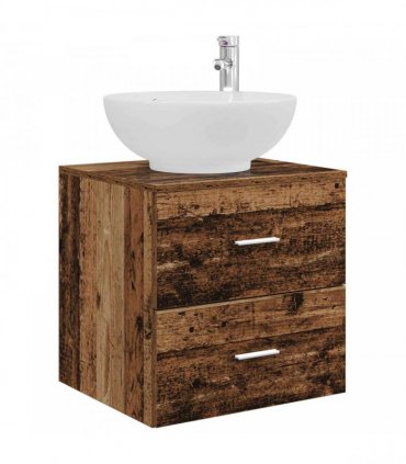 vidaXL Bathroom Cabinet Set 3 pcs Old Wood 129 x 44.5 x 80 cm