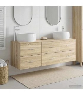 vidaXL Bathroom Cabinet Set 3 pcs Sonoma Oak 161.5 x 44.5 x 80 cm
