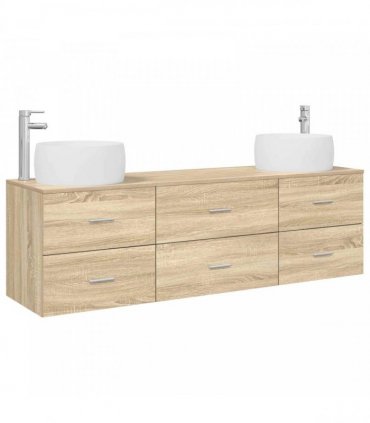 vidaXL Bathroom Cabinet Set 3 pcs Sonoma Oak 161.5 x 44.5 x 80 cm