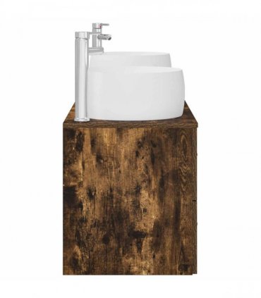vidaXL Bathroom Cabinet Set 3 pcs Smoked Oak 161.5 x 44.5 x 80 cm