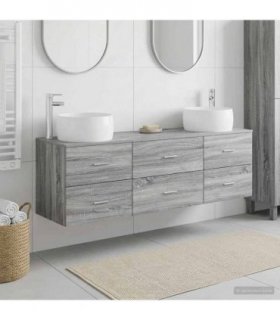 vidaXL Bathroom Cabinet Set 3 pcs Grey Sonoma 161.5 x 44.5 x 80 cm