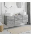 vidaXL Bathroom Cabinet Set 3 pcs Grey Sonoma 161.5 x 44.5 x 80 cm