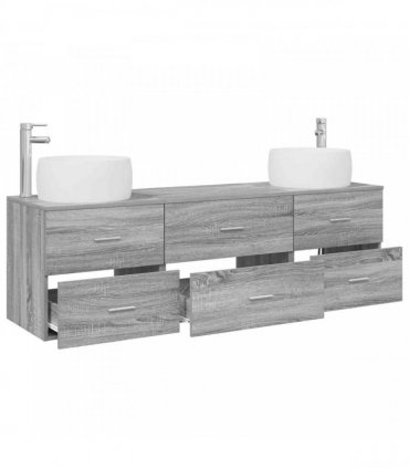 vidaXL Bathroom Cabinet Set 3 pcs Grey Sonoma 161.5 x 44.5 x 80 cm