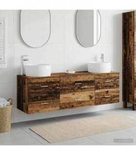 vidaXL Bathroom Cabinet Set 3 pcs Old Wood 161.5 x 44.5 x 80 cm