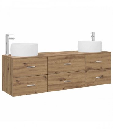 vidaXL Bathroom Cabinet Set 3 pcs Artisan Oak 161.5 x 44.5 x 80 cm