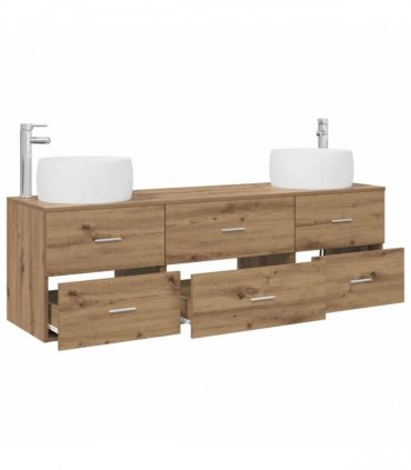vidaXL Bathroom Cabinet Set 3 pcs Artisan Oak 161.5 x 44.5 x 80 cm