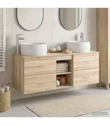 vidaXL Wall-mounted Bathroom Cabinet Set 3 pcs Sonoma Oak