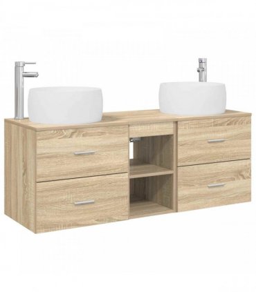 vidaXL Wall-mounted Bathroom Cabinet Set 3 pcs Sonoma Oak