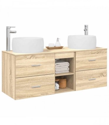 vidaXL Wall-mounted Bathroom Cabinet Set 3 pcs Sonoma Oak