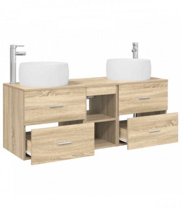 vidaXL Wall-mounted Bathroom Cabinet Set 3 pcs Sonoma Oak