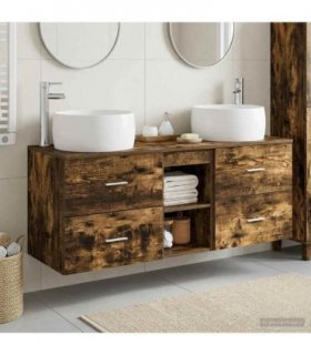 vidaXL Wall-mounted Bathroom Cabinet Set 3 pcs Smoked Oak