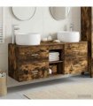 vidaXL Wall-mounted Bathroom Cabinet Set 3 pcs Smoked Oak