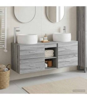 vidaXL Wall-mounted Bathroom Cabinet Set 3 pcs Grey Sonoma