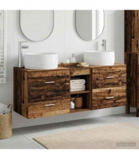 vidaXL Wall-mounted Bathroom Cabinet Set 3 pcs Old Wood