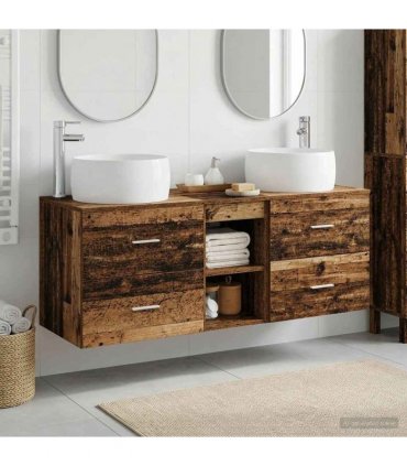 vidaXL Wall-mounted Bathroom Cabinet Set 3 pcs Old Wood
