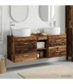 vidaXL Wall-mounted Bathroom Cabinet Set 3 pcs Old Wood